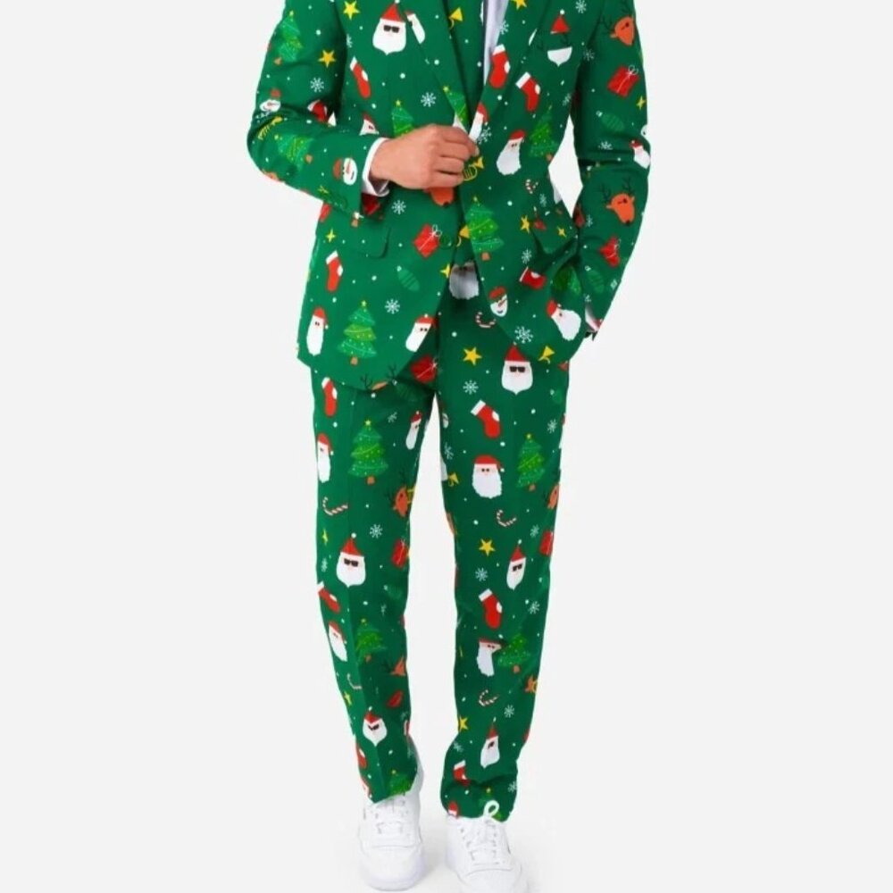 Men's OppoSuits NWT Festive Holiday Party 2 piece Santaboss Pant Suit, sz 40 - Picture 3 of 11